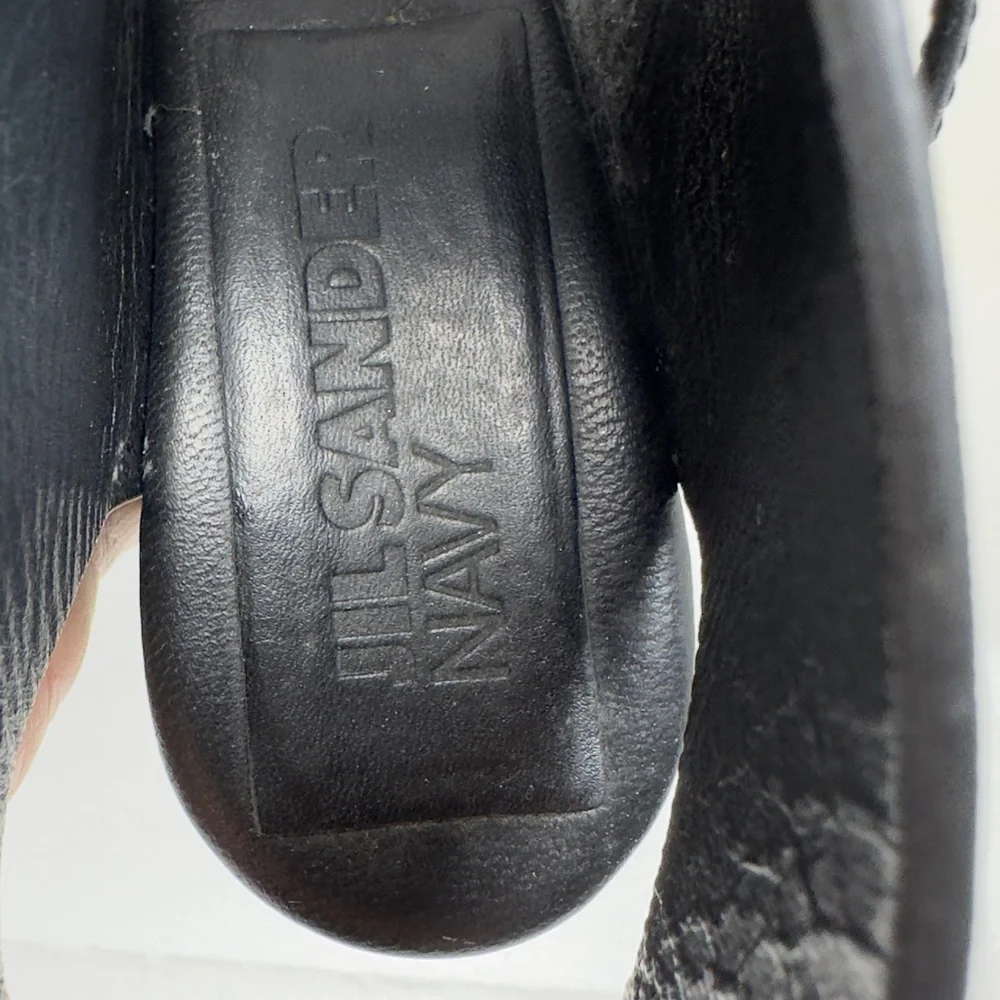JIL SANDER NAVY‎ Sandals / 36 / 6.5 To 7 BLK / Leather Black 5 Inches Tall